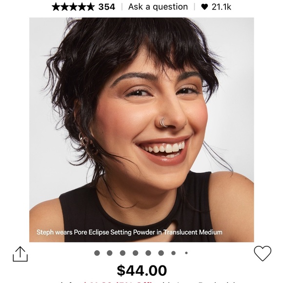 Brand new milk makeup pore eclipse setting powder in medium - Picture 2 of 6